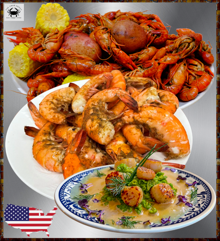 Scallops, Shrimp, Crawfish