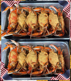 💥XL (24) Steamed Male Blue Crabs, 6½"-7"