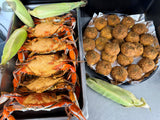 Steamed Supers with (4) Crab Cakes