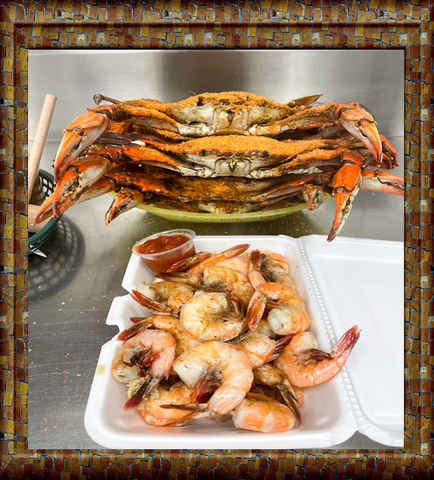 Labor Day Feast ~ 4 DOZEN Crabs , 4 POUNDS Shrimp