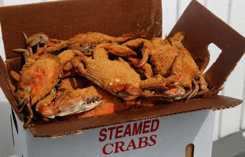Steamed Blue Crabs 1/2 Bushel Signature- - Female Crabs -Large & Extra Large Crabs (6 to 6.5 inches)