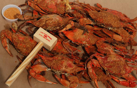 (1 Dozen) - Large Male Blue Crabs (6 to 6.5 inches) - Steamed